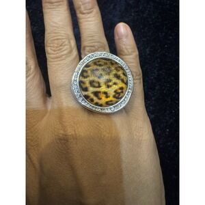 Brighton  TRINITY Leopard Ring with Crystals Size 5  J60733  NWT